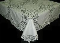 Hand Embroidery with Battenburg lace tablecloths